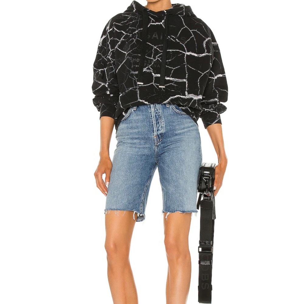 Agolde Faded Blue High-Rise Denim Bermuda Shorts - Picture 3 of 10